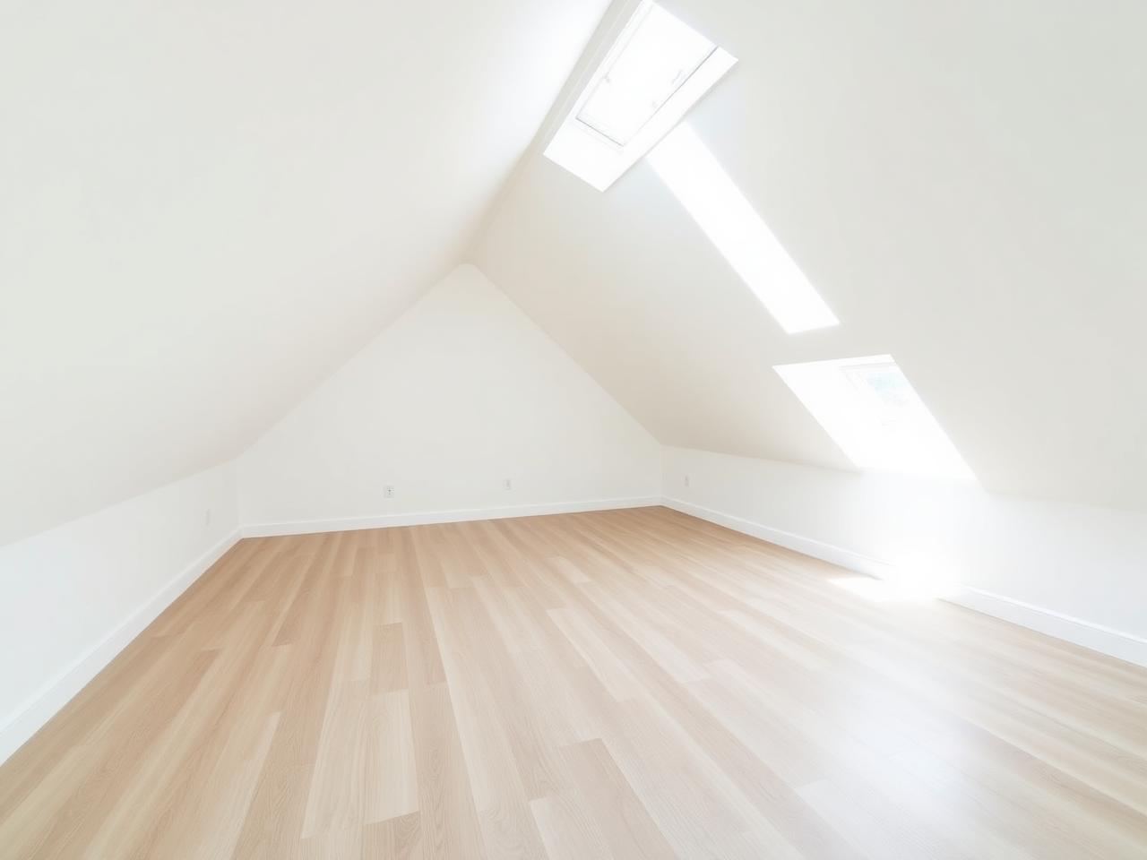 Staging a loft under the eaves before enhancement
