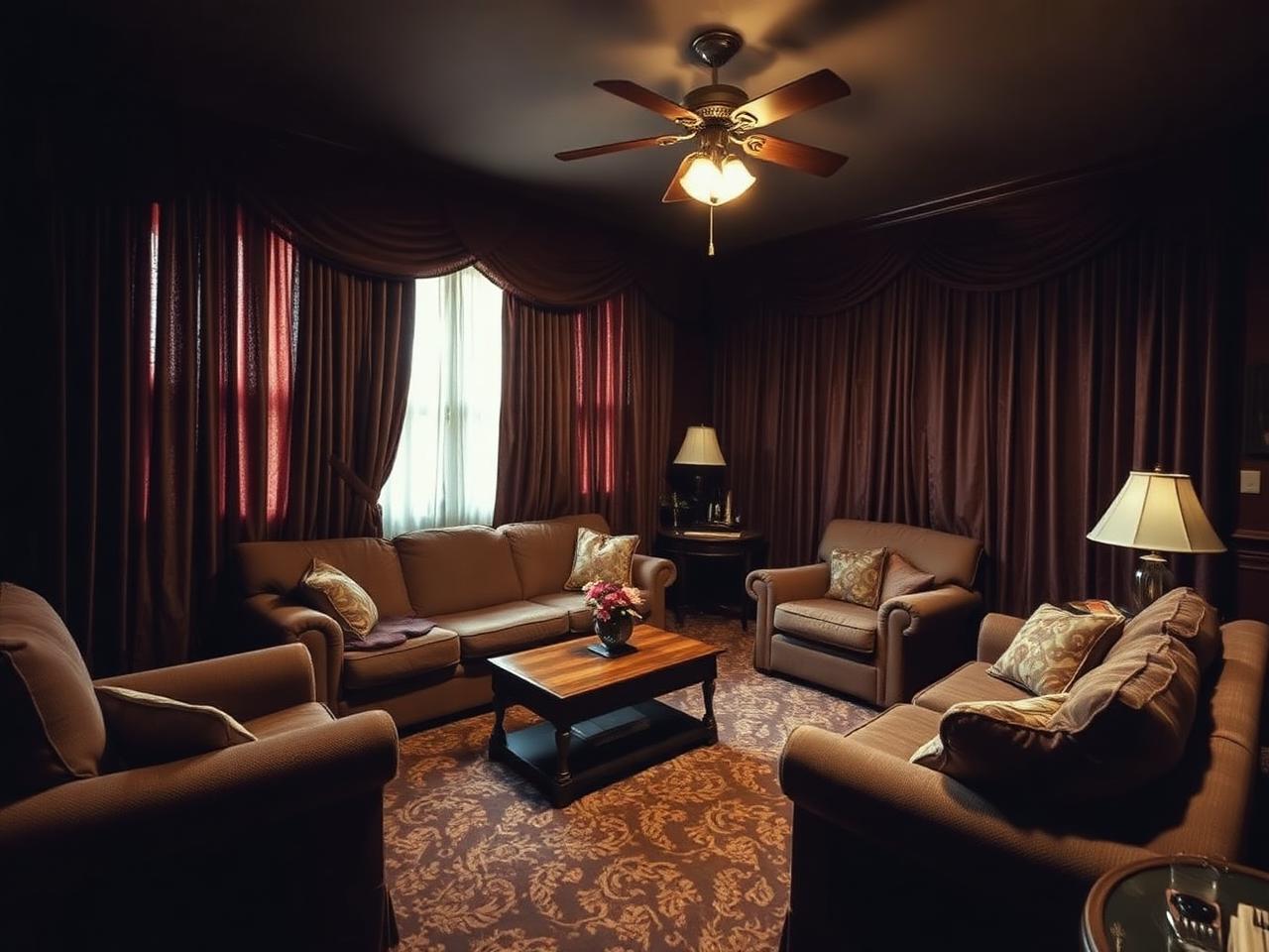 Brightening a dark, dated lounge before enhancement