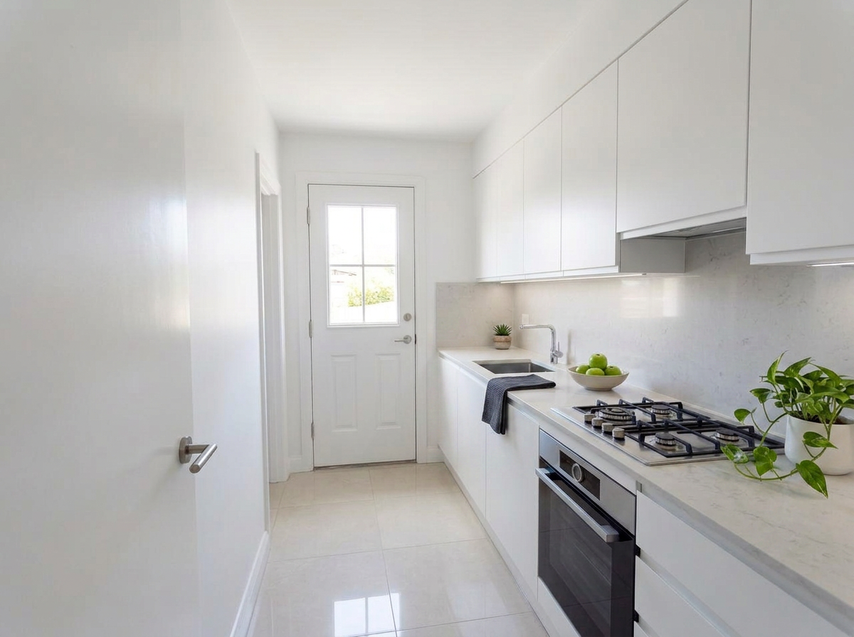 Modernising a narrow galley kitchen after enhancement