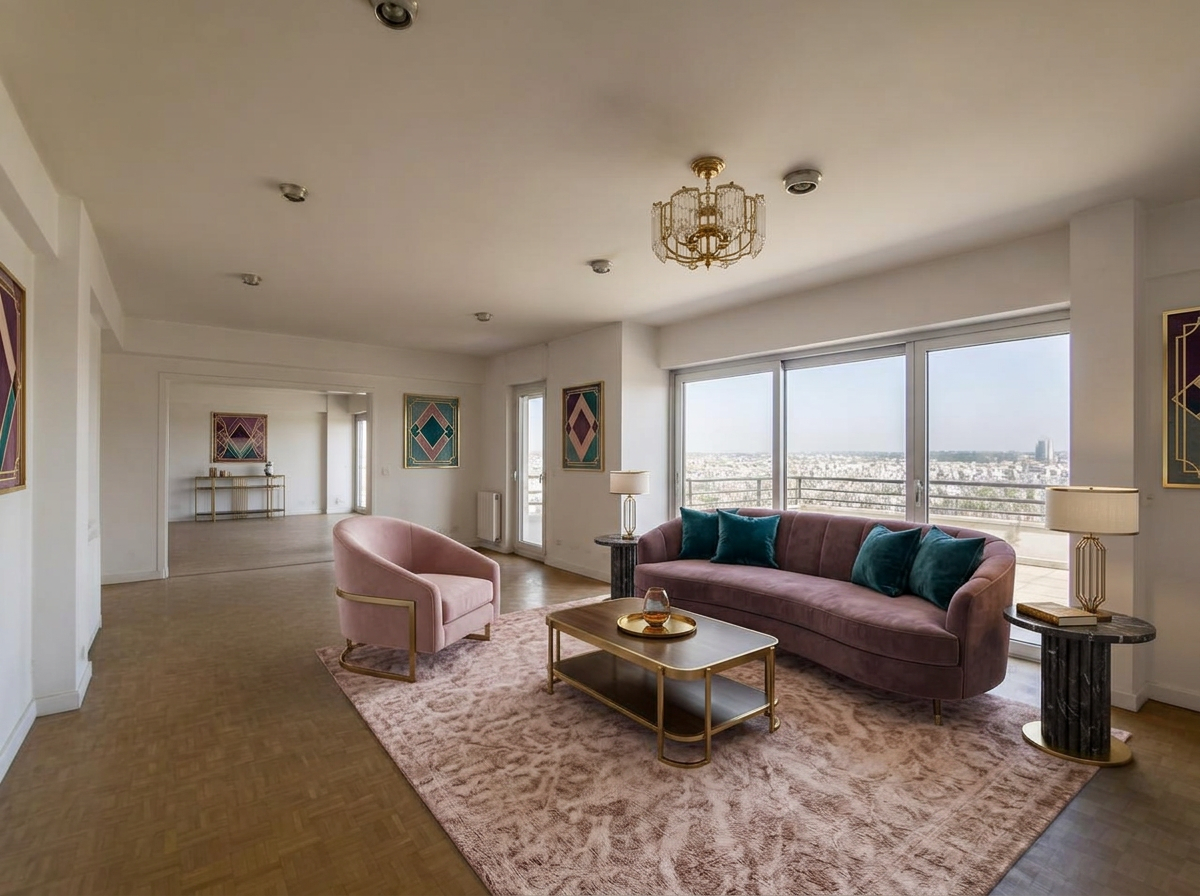 Penthouse · Style transfer after AI enhancement
